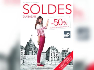 Coup d'envoi des soldes avec Victoria Abril au BHV Hommes