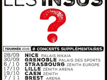 Les Insus : concert supplémentaire au Zénith de Paris en novembre 2016