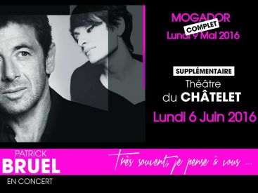 Patrick Bruel en concert au Théâtre du Châtelet de Paris en juin 2016