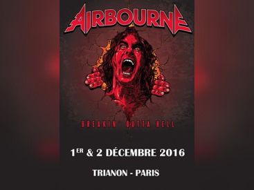 Airbourne en concerts au Trianon de Paris en décembre 2016