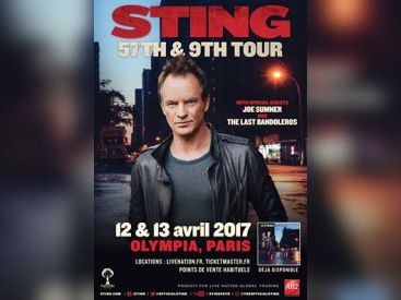 Sting en concerts à l'Olympia de Paris en avril 2017