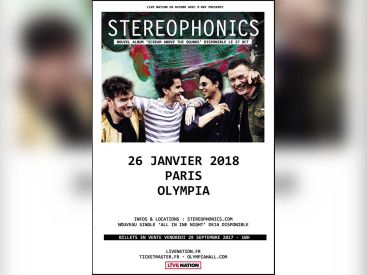 Stereophonics en concert à l'Olympia de Paris en janvier 2018