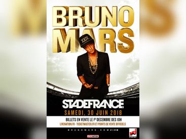 Bruno Mars en concert au Stade de France en juin 2018