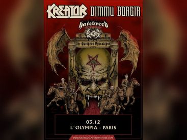 Kreator et Dimmu Borgir en concert à l'Olympia de Paris décembre 2018
