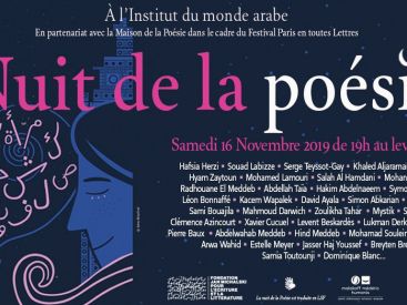 Nuit de la Poésie 2019 à l'Institut du Monde Arabe 