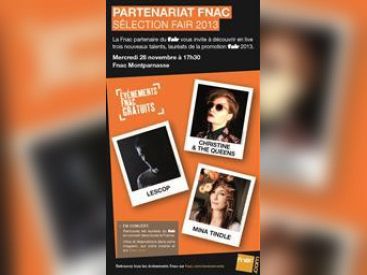 Christine & The Queens, Mina Tindle et Lescop en showcase à la Fnac Montparnasse 