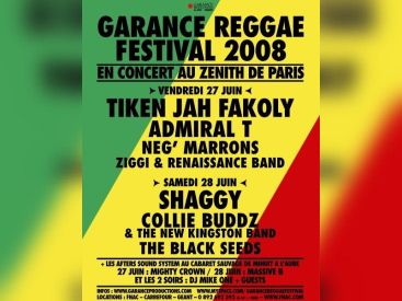 Concert, Paris, Garance Reggae Festival, Zénith, Shaggy, Tiken Jah Fakoly