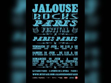 Jalouse, Rocks, Festival, Eté, Paris, Paris Paris, Concerts, Soirées.
