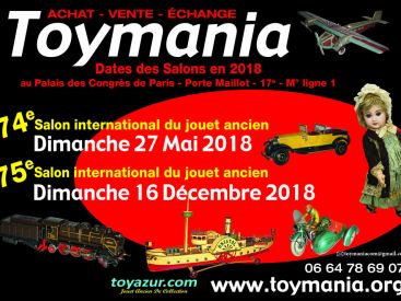Toymania printemps 2018 au Palais des Congrès, salon des jouets anciens