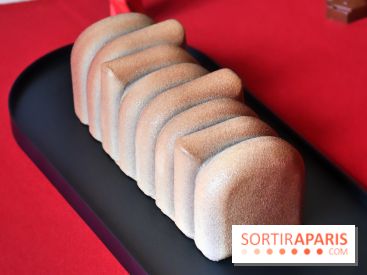 Bûche de Noël glacée 2024 de la Manufacture de Chocolat Alain Ducasse à Paris
