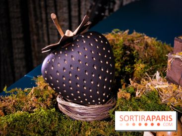 Oeuf de Pâques 2022 par Yann Brys pour l'Hôtel Nolinski : une fraise chocolatée ! 