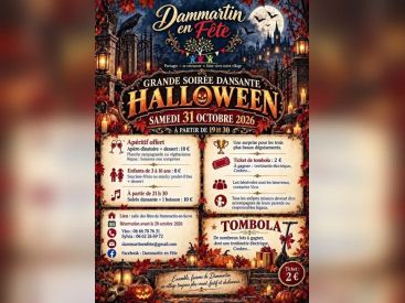 Halloween 2026 à Dammartin-en-Serve : dîner et soirée dansante costumée