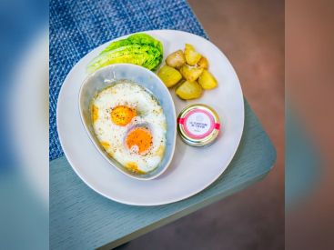 La recette de l'oeuf cocotte au caviar du Comptoir du Caviar
