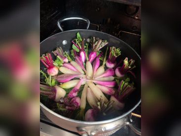 La recette des navets daikon et radis japonais cuits au four de Bruno Doucet