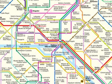 Une jolie carte du métro qui regroupe les lieux culturels de Paris en soutien au milieu de l'art