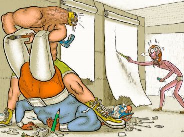 Le Catch de Dessinateurs à Moustache au Petit Bain