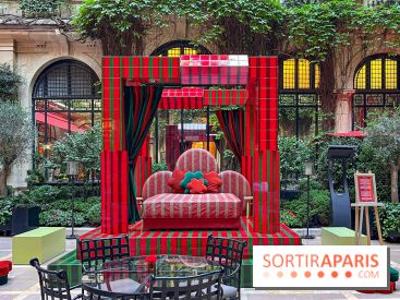 Plaza Athénée : une installation design XXL gratuite signée Uchronia exposée dans la cour du palace