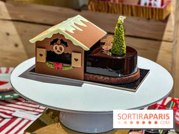 Bûches de Noël 2025 de La Grande Epicerie de Paris : trois gâteaux dans l'esprit des marchés de Noël