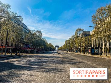 Visuel Paris vide Champs Elysées Arc de Triomphe