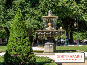 Visuel Paris parc Place des Vosges fontaine