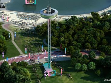 EMBARGO Paris 2024 : Parc Georges Valbon, écrans géants et terrains sportifs pendant les Jeux