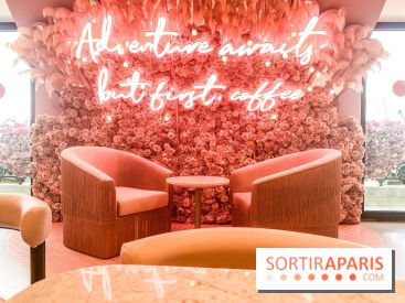 Elan café, le célèbre salon de thé rose aux Galeries Lafayette