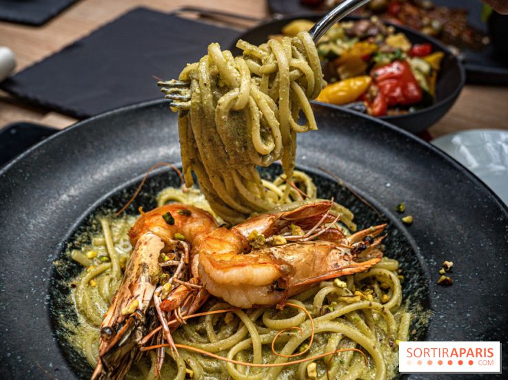 La Vela, le restaurant italien - méditerranéen de Boulogne - - pâtes - linguine - la vela - gambas
