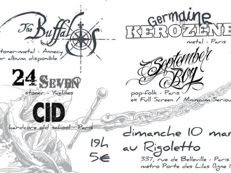 The Buffalos + Germaine Kerozene + September Boy + 24 Seven + CID