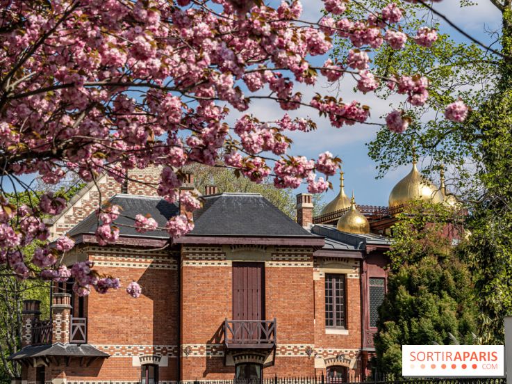 Parc de Bécon à Courbevoie - Pavillon des Indes - Cerisiers en fleurs -  A7C0006