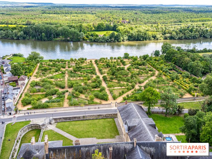 Le Château de la Roche Guyon, le château troglodyte dans le Val-d'Oise - 95 -  vue Jardin potager