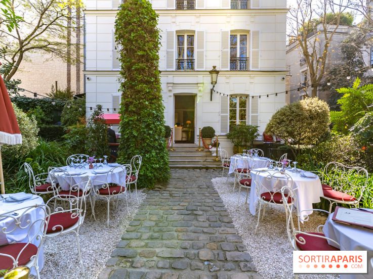 Terrasse de l'Hôtel Particulier, le jardin verdoyant au cœur de Montmartre - photo - A7C06384 HDR