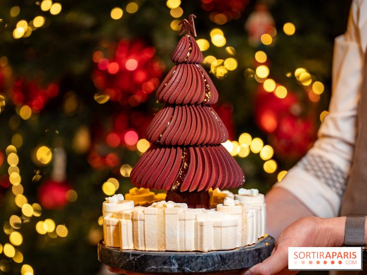 Bûche de Noël Cheval Blanc 2025 : Maxime Frédéric dévoile un sapin exceptionnel - photos