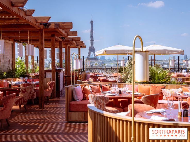 La terrasse en rooftop du Kinugawa à l'hôtel Sax Paris 7e