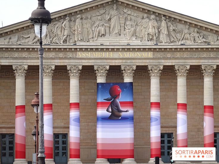 Seth habille la colonnade de l’Assemblée nationale - nos photos