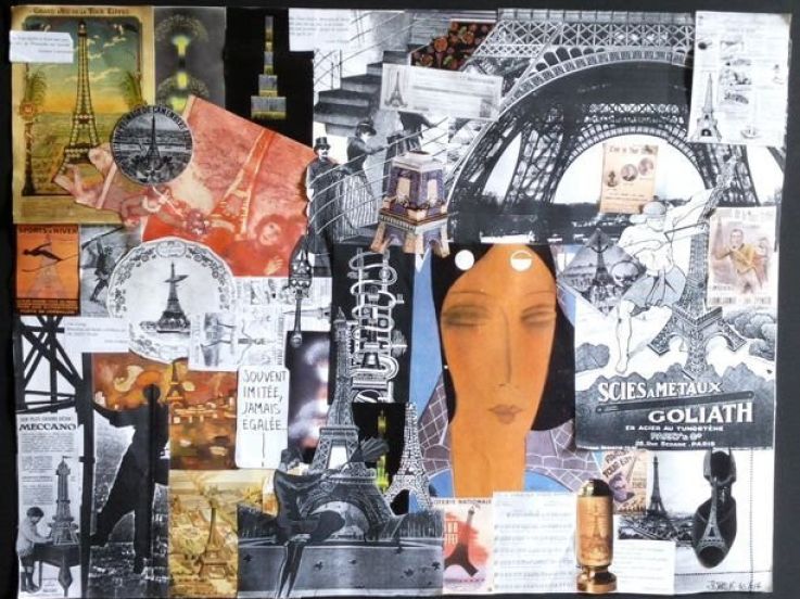 Une Dame de Fer Collage sur toile 1x1m 640x480, Jesse K, Maison de Mai