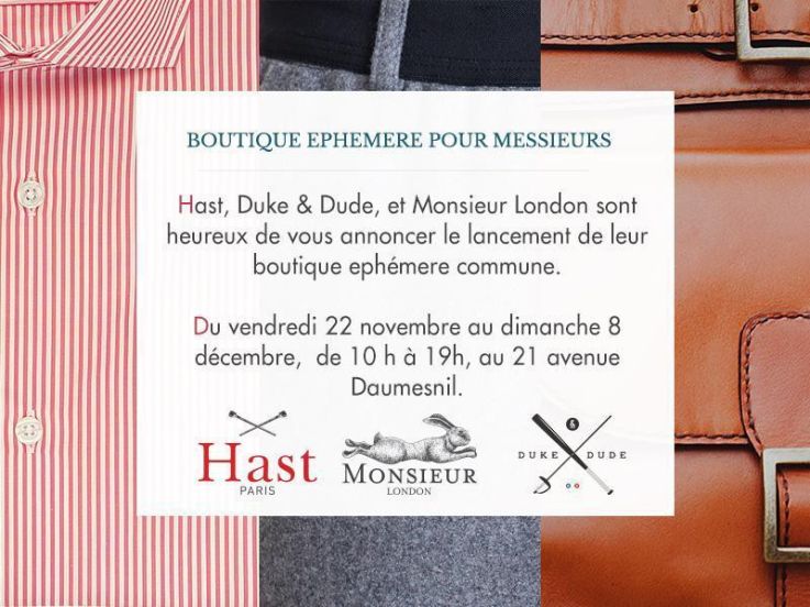 Pop-up Store Duke & Dude x Monsieur London x Hast