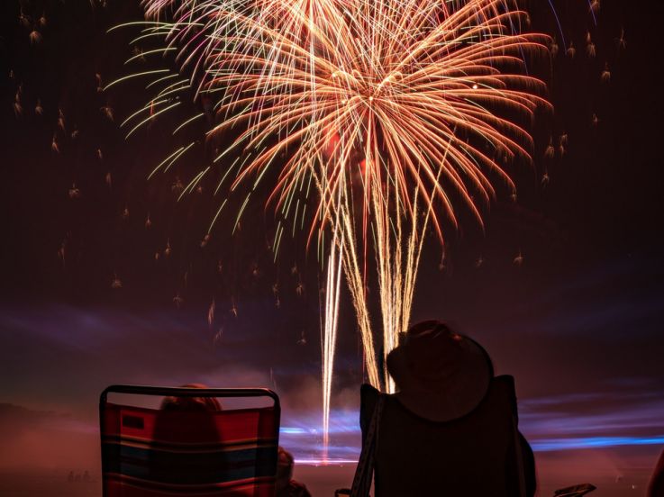 Feu d'artifice du 14 juillet 2019 sur la base de loisirs de Bois le Roi