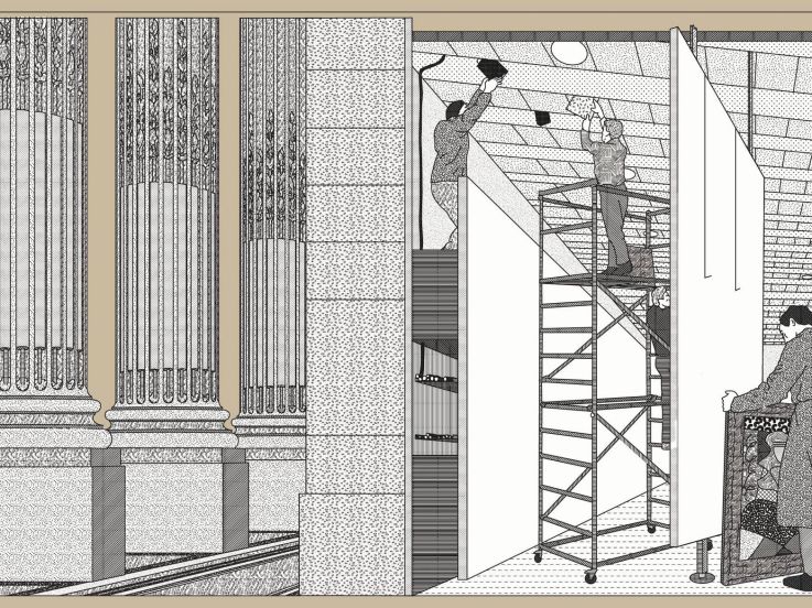 Le Grand Palais caché par une BD de 900m signée Nayel Zeaiter pendant les travaux