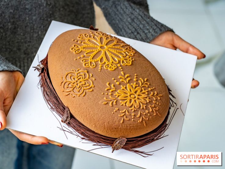 Le gâteau et chocolat de Pâques de Nina Métayer 2024, Pisanki et nénuphar au programme