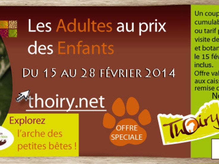 Bon plan Zoo de Thoiry, les adultes au prix des enfants