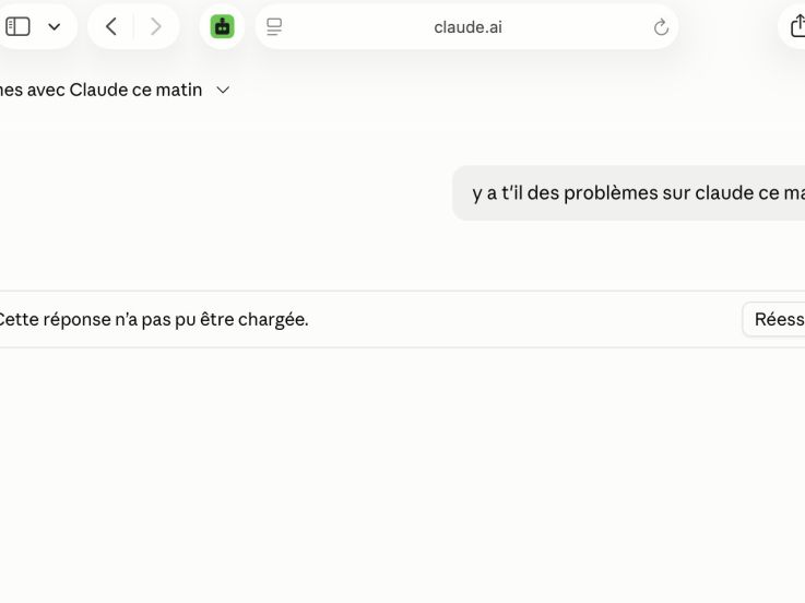 Claude en panne ce lundi matin : que se passe-t-il ?
