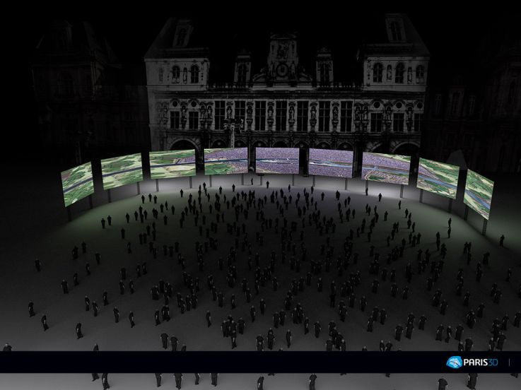 paris la soirée à remonter le temps, 3d, parvis hotel de ville