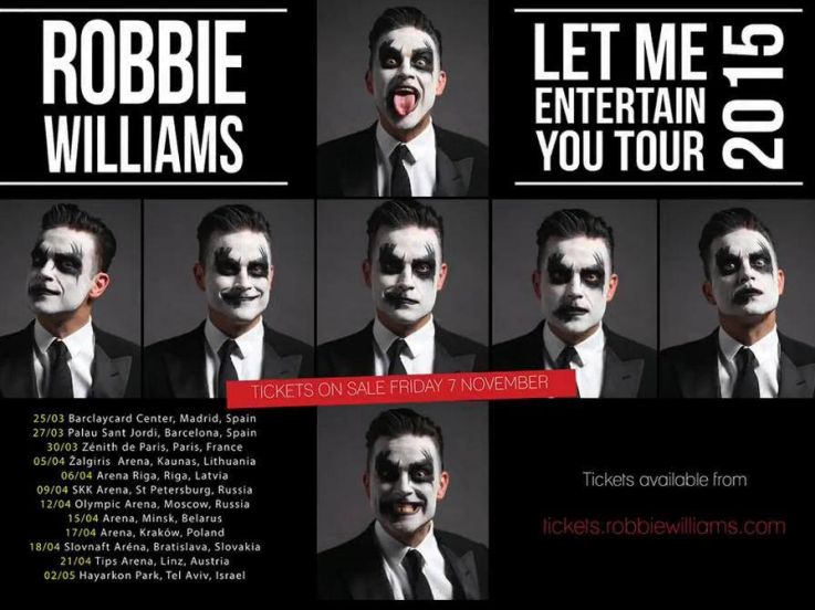 Robbie Williams en concert au Zénith de Paris en mars 2015