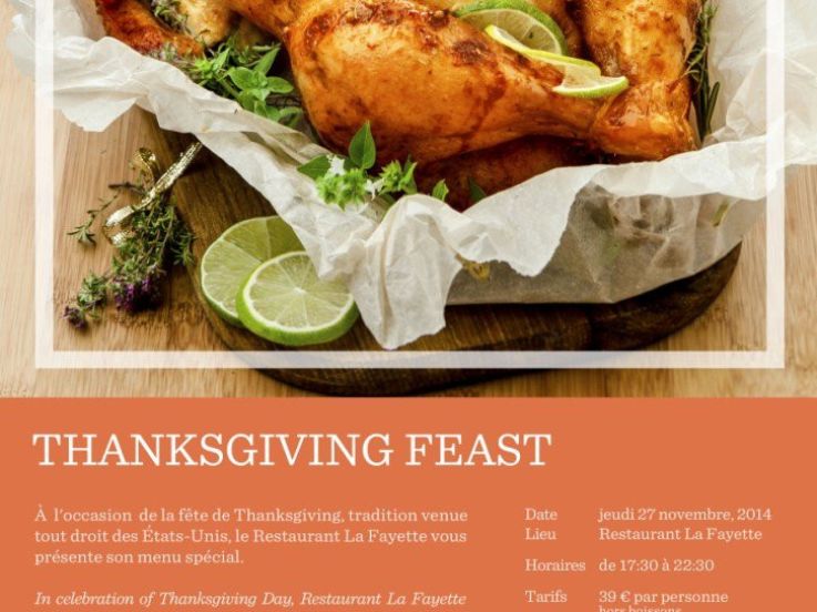 Thanksgiving 2014 au restaurant Lafayette du Hyatt Regency Paris Etoile