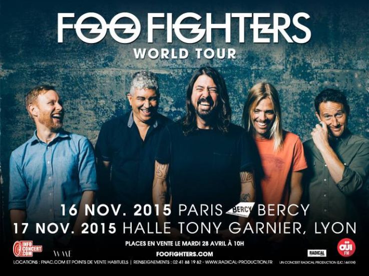 Foo Fighters en concert à Paris Bercy Arena en novembre 2015