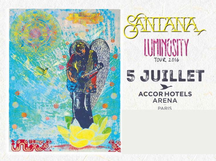 Santana en concert à l'Arena de Paris Bercy en juillet 2016