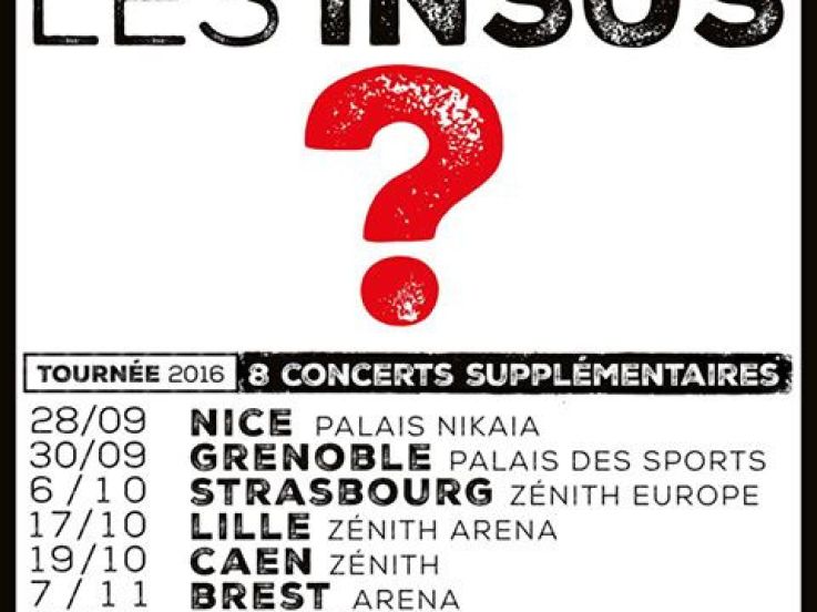 Les Insus : concert supplémentaire au Zénith de Paris en novembre 2016