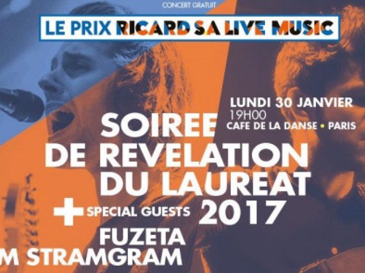 Prix Ricard SA Live Music : soirée de révélation du lauréat 2017 au Café de La Danse 
