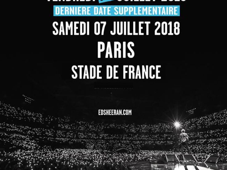 Ed Sheeran en concerts au Stade de France en juillet 2018