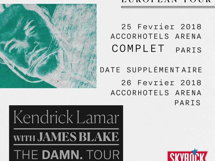 Kendrick Lamar en concert à l'AccorHotels Arena Bercy de Paris en février 2018 